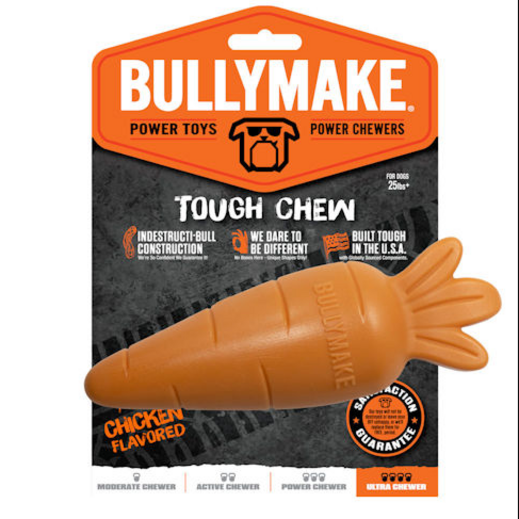 BULLYMAKE BULLYMAKE Orange Carrot Chicken Flavor Nylon Chew Toy