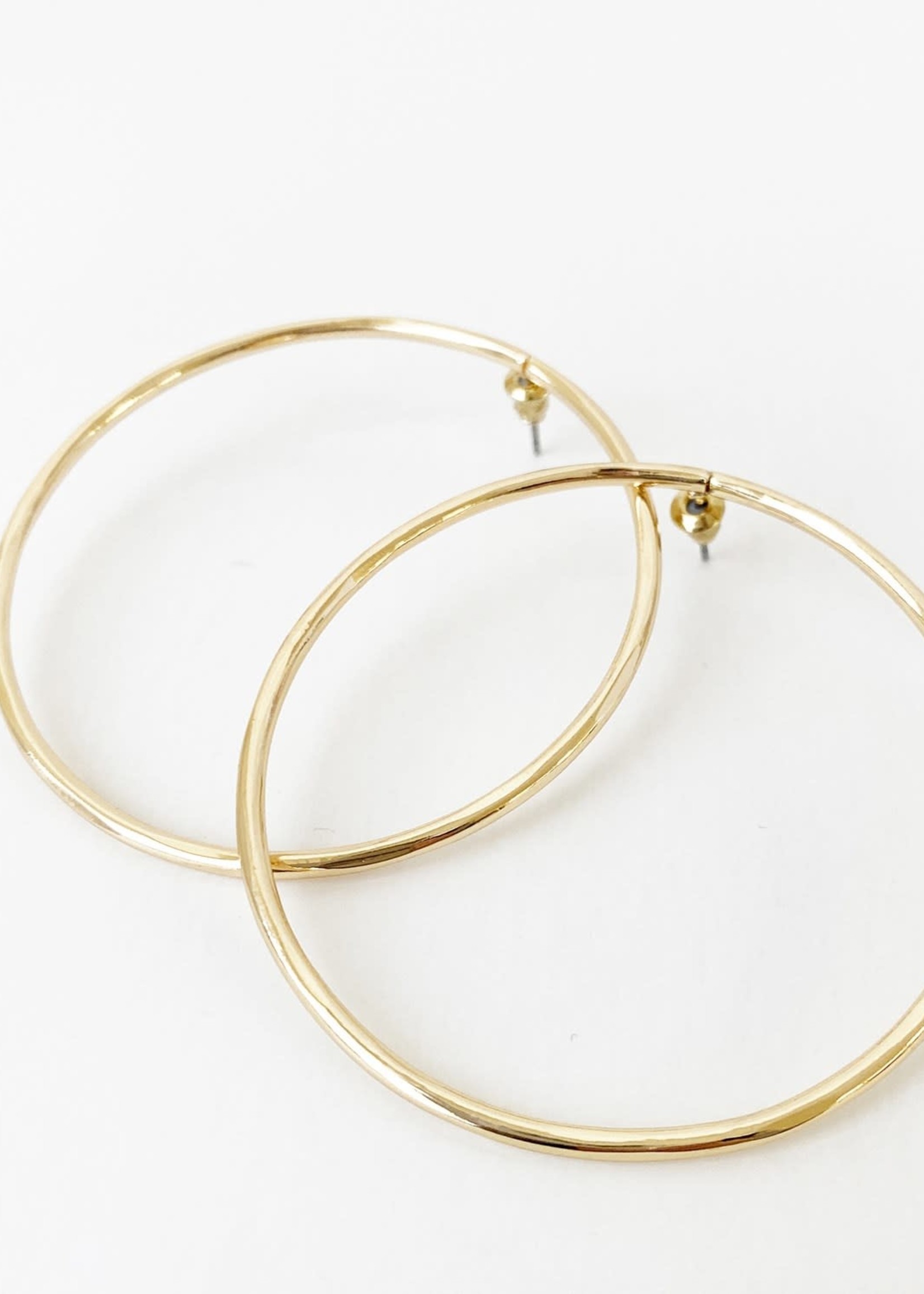 Caracol Caracol Shiny Gold Delicate & Big Hoop Earrings 2481-GLD-S