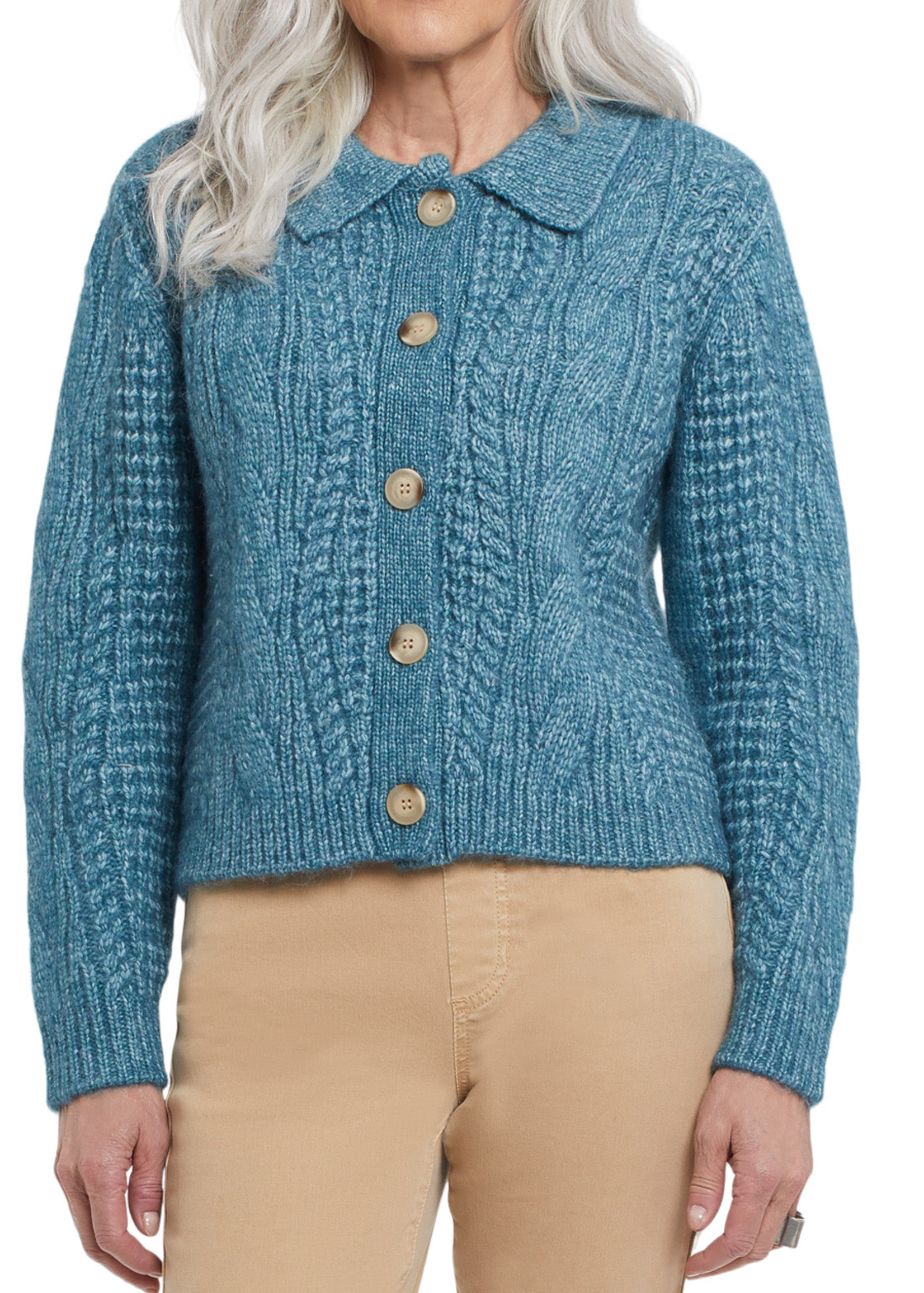 Tribal Tribal Cable Knit Sweater Cardigan Tapestry