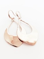 Caracol Caracol Rose Gold Hammered Teardrop Earrings 2397-RGD