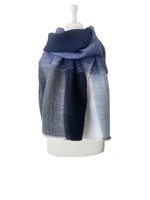 Caracol Caracol Rippled Colour Block Scarf Blue/Navy/White 6136-BLU