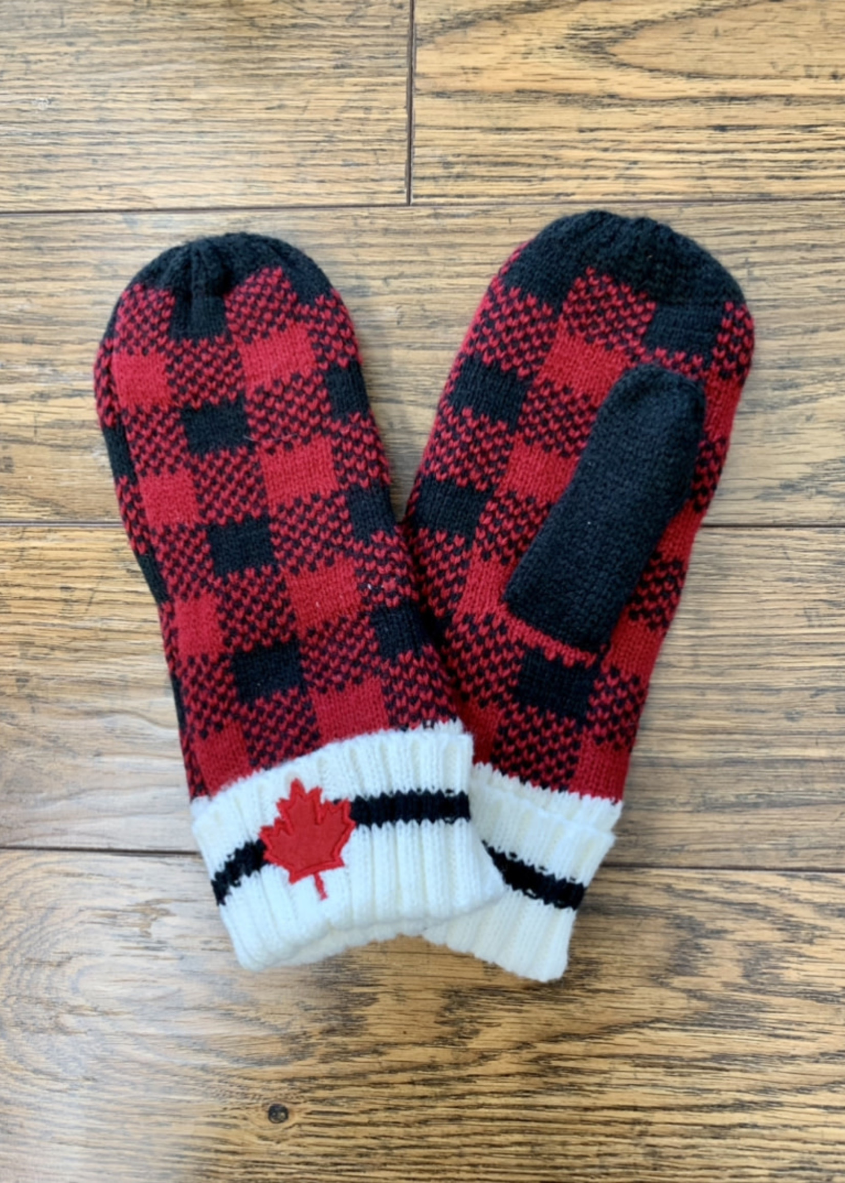 Cherie Bliss Plaid Mitts w Maple Leaf GL1244