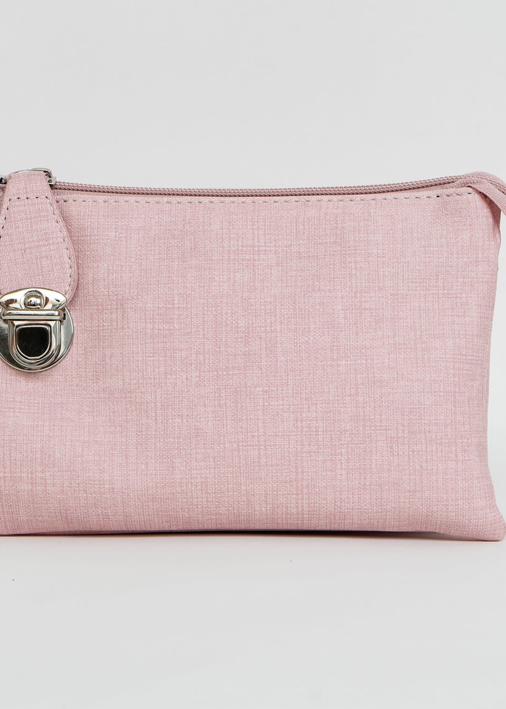 Caracol Caracol XBody Linen Vegan Leather Bag Multi Pocket Pink 7012-PNK-L