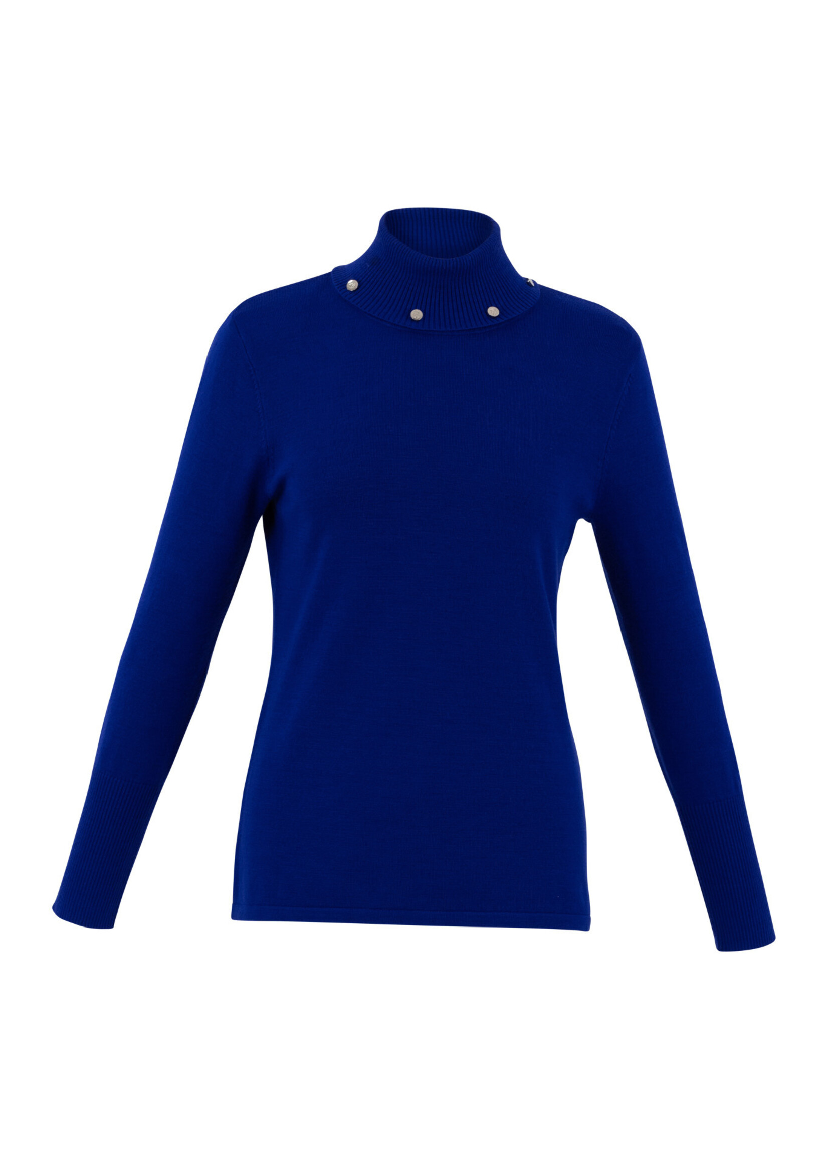 Marble Marble Turtleneck Sweater w/Button Detail Royal Blue