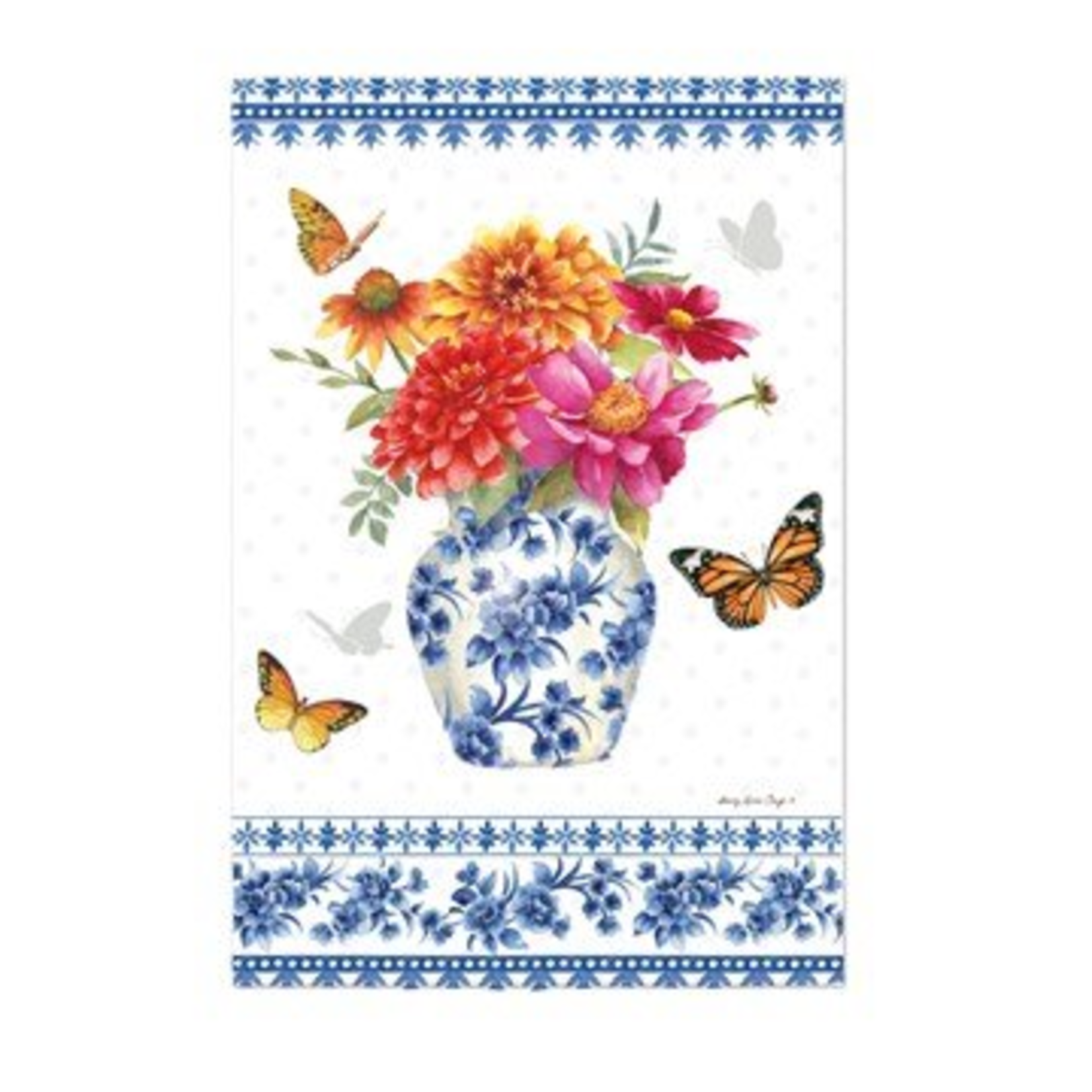 Evergreen Chinoiserie Garden Garden Flag