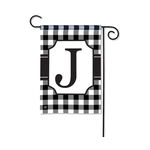 Studio M Black & White Check Monogram Garden Flag