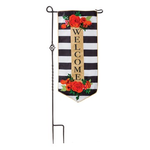 Evergreen Floral Stripe Welcome Banner