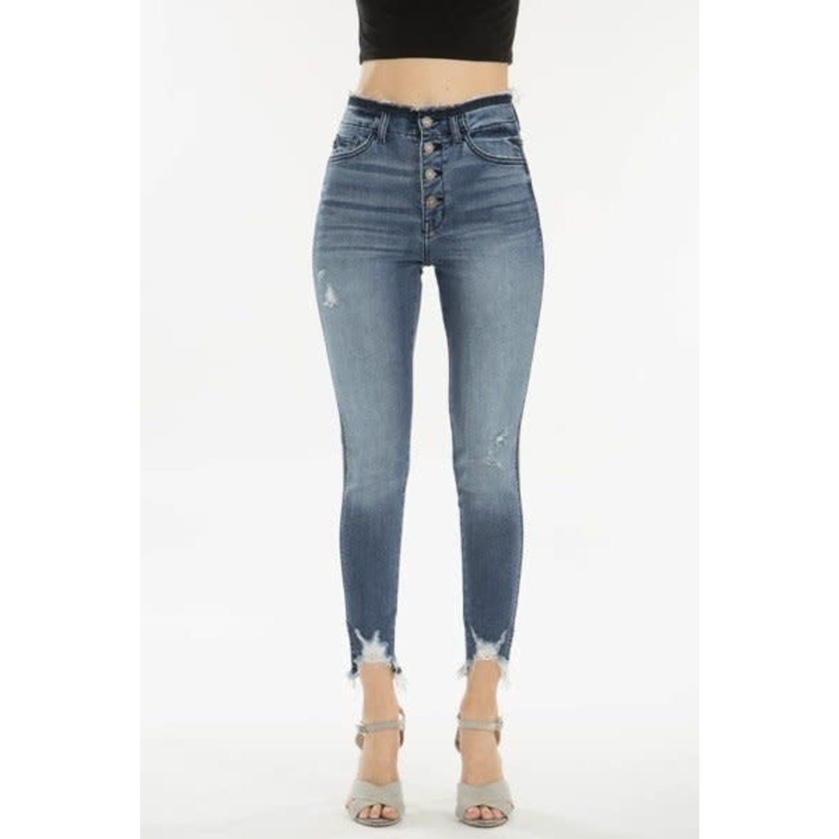Kancan Kancan High-Rise Button Fly Ankle Skinny Jeans 8433m