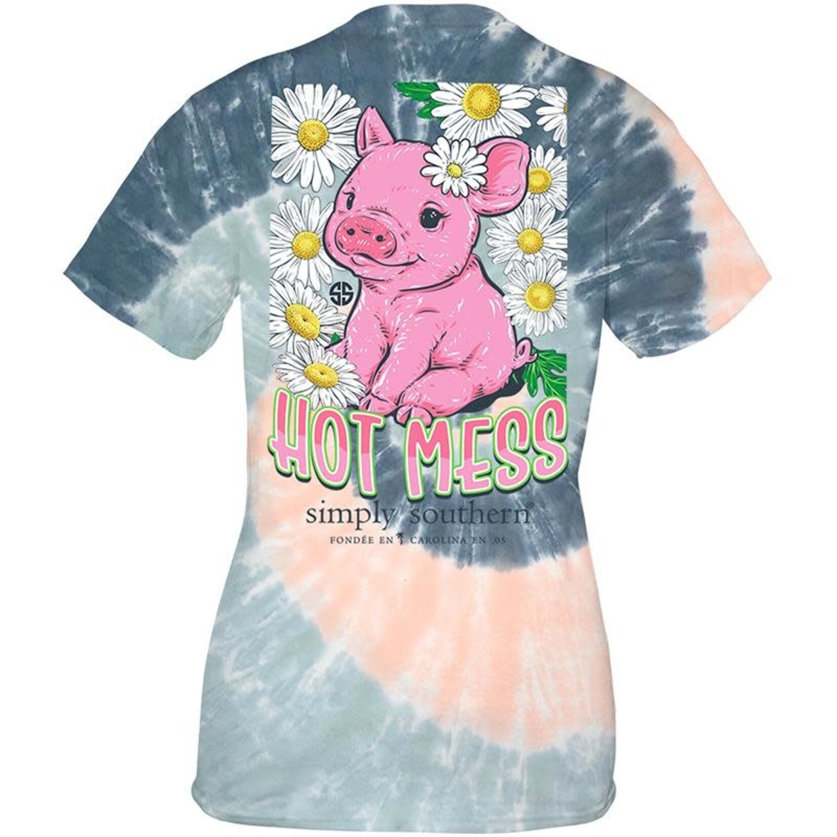 Simply Southern Hot Mess Pig Tee by Simply Southern Youth L