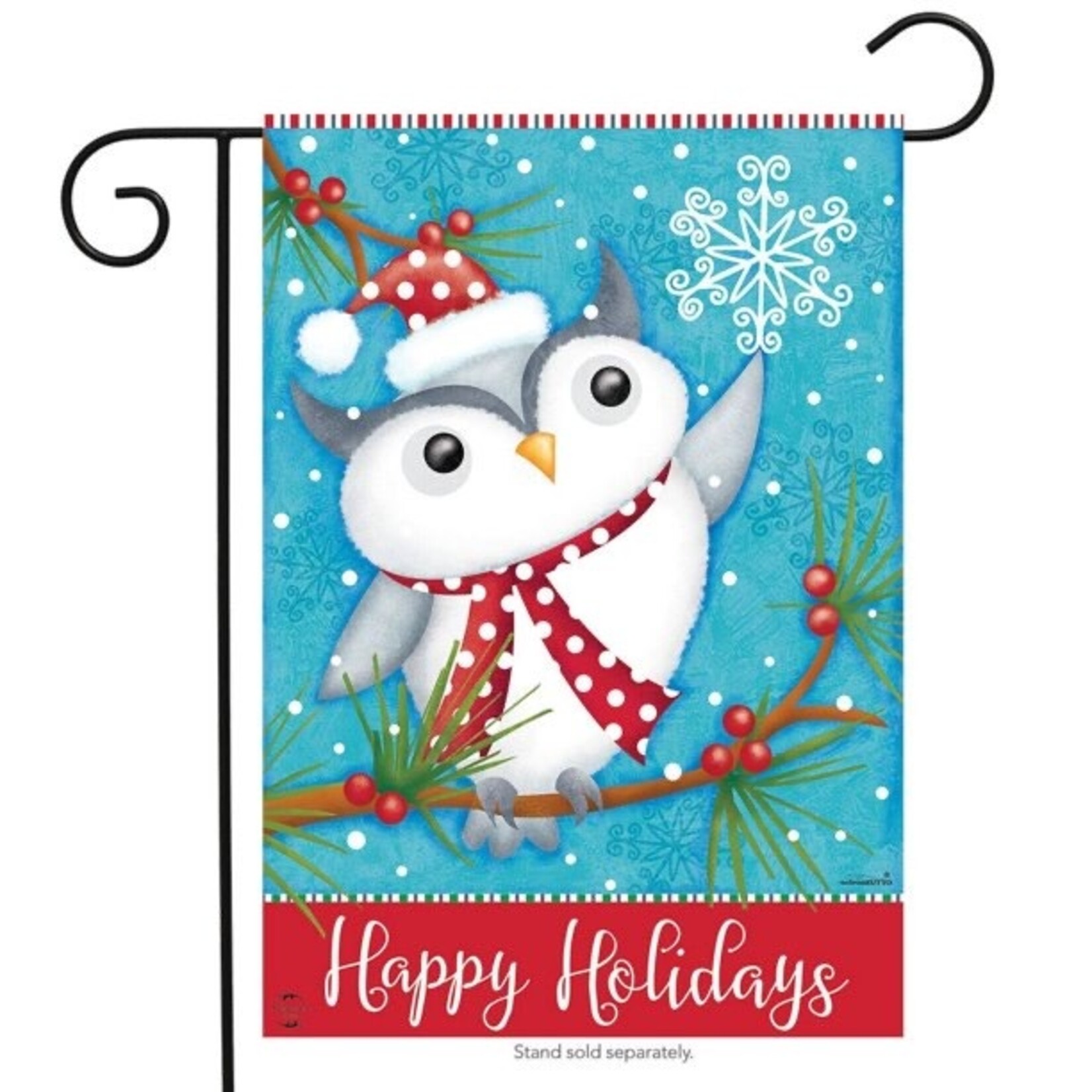 Briarwood Lane Happy Holidays Owl Garden Flag