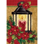 Custom Decor Poinsettia Lantern Garden Flag