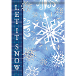 Carson Snowflakes On Blue Garden Flag