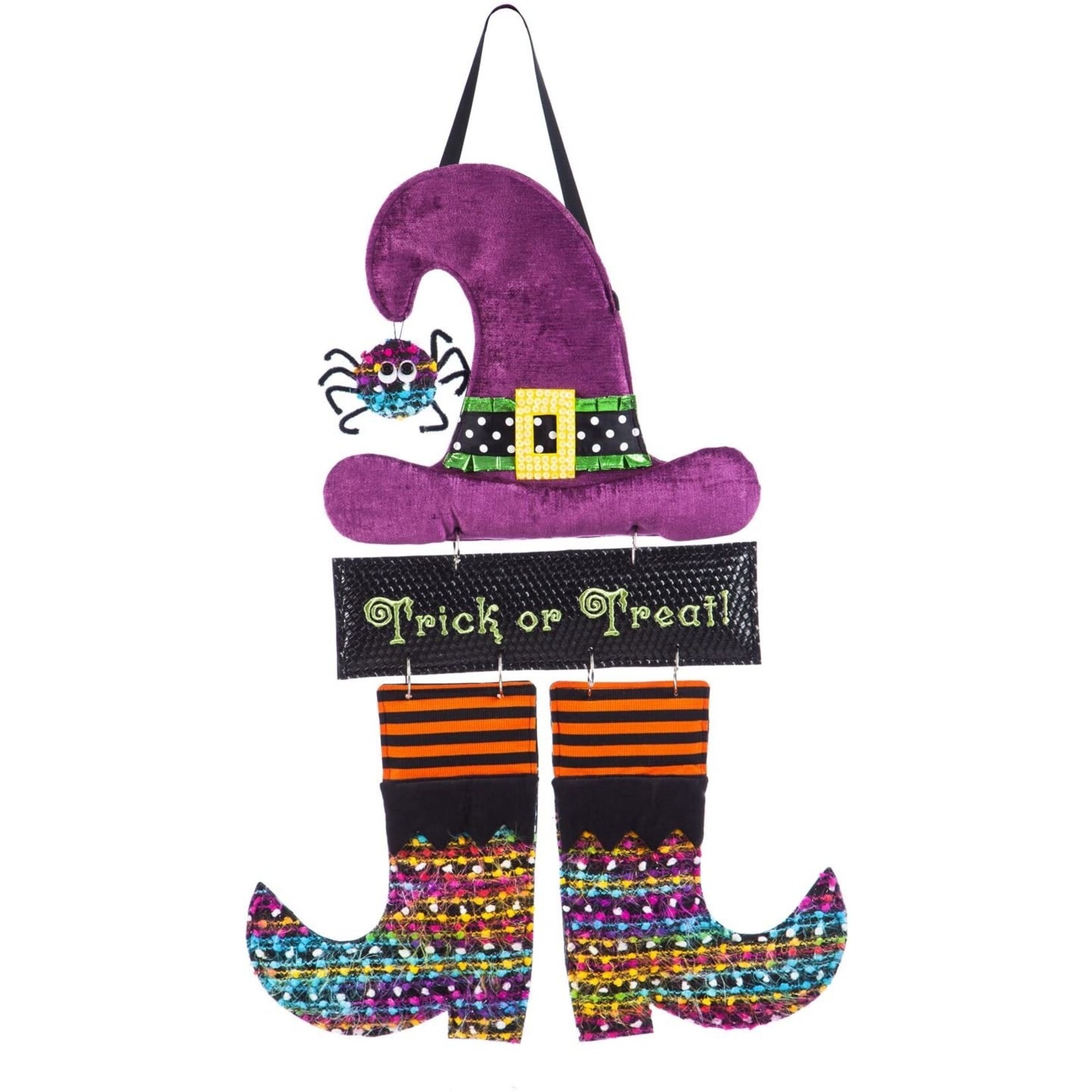 Evergreen Halloween Witch Burlap Door Decor