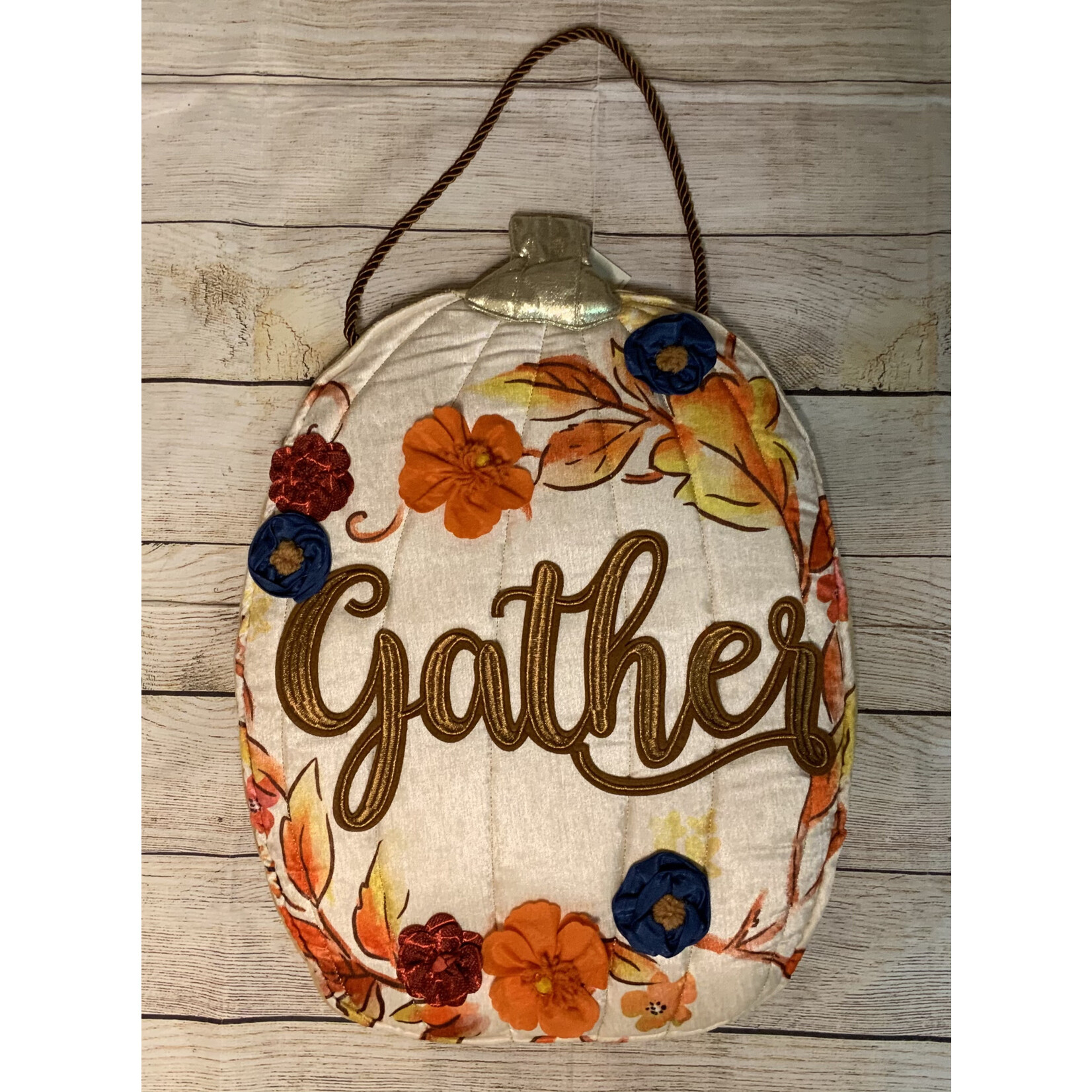 Evergreen Gather Floral Pumpkin Door Decor