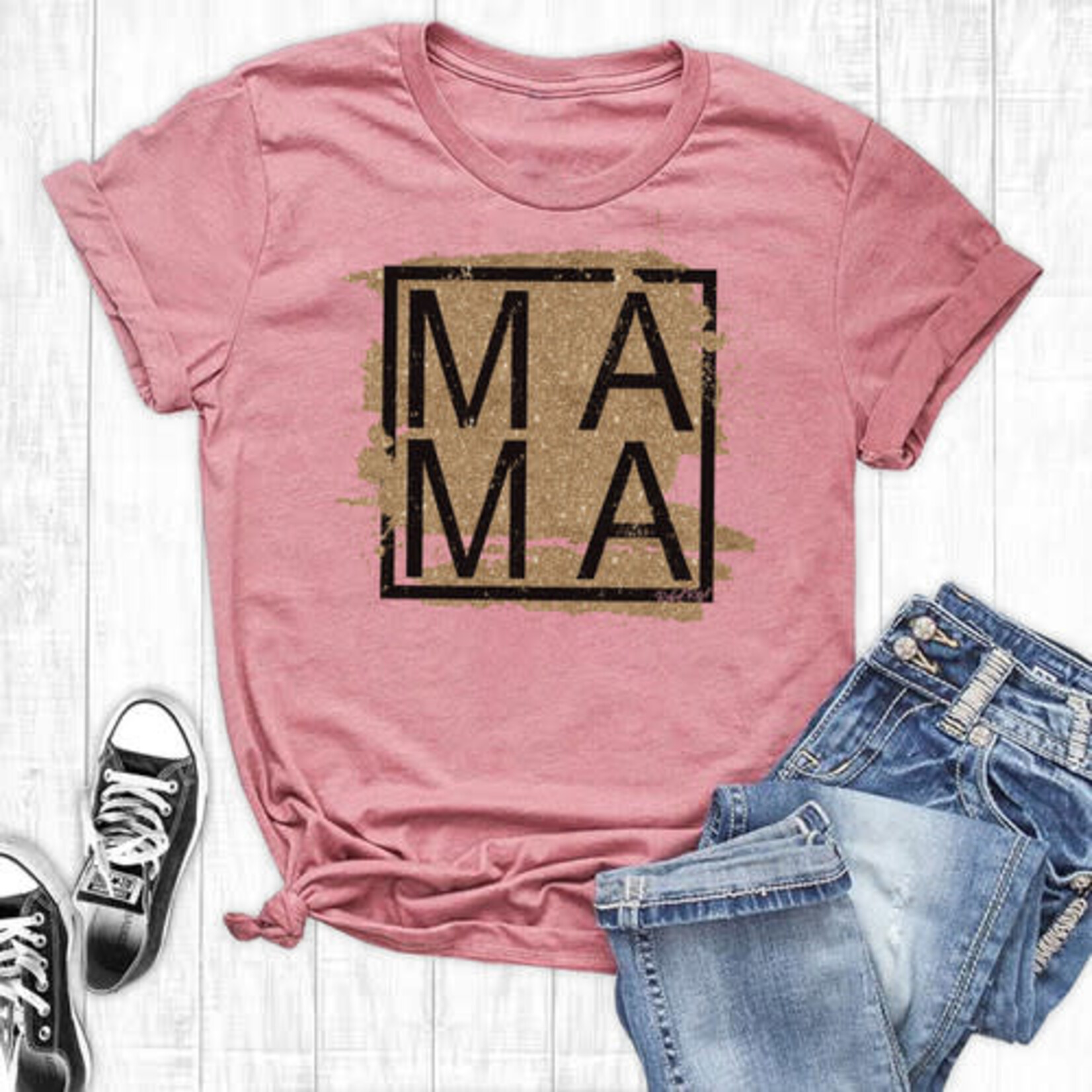 Rebel Rose Mama Graphic T-Shirt sz Small