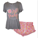 Simply Southern SS Just Peachy Loungewear Short Set Large