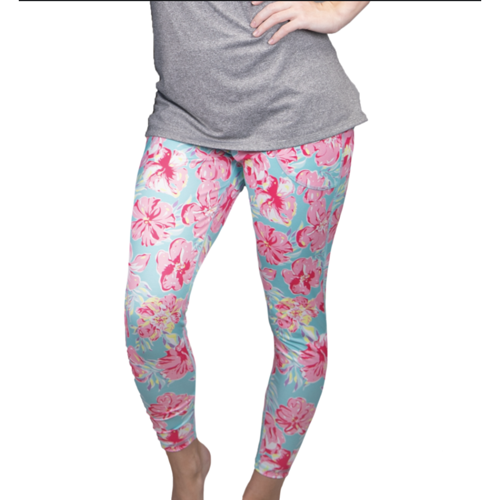 Simply Southern SS Tropical Floral Yoga Leggings Small