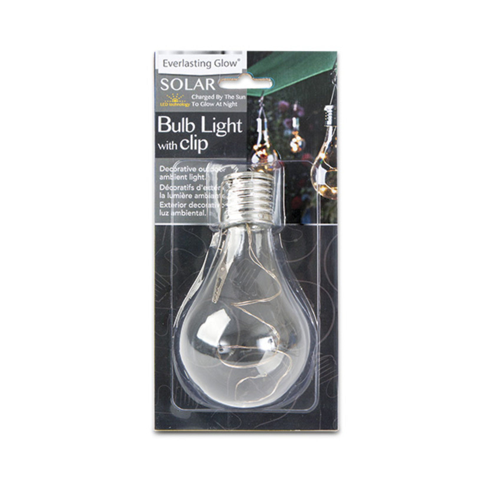 Everlasting Glow Solar Bulb Light with Clip