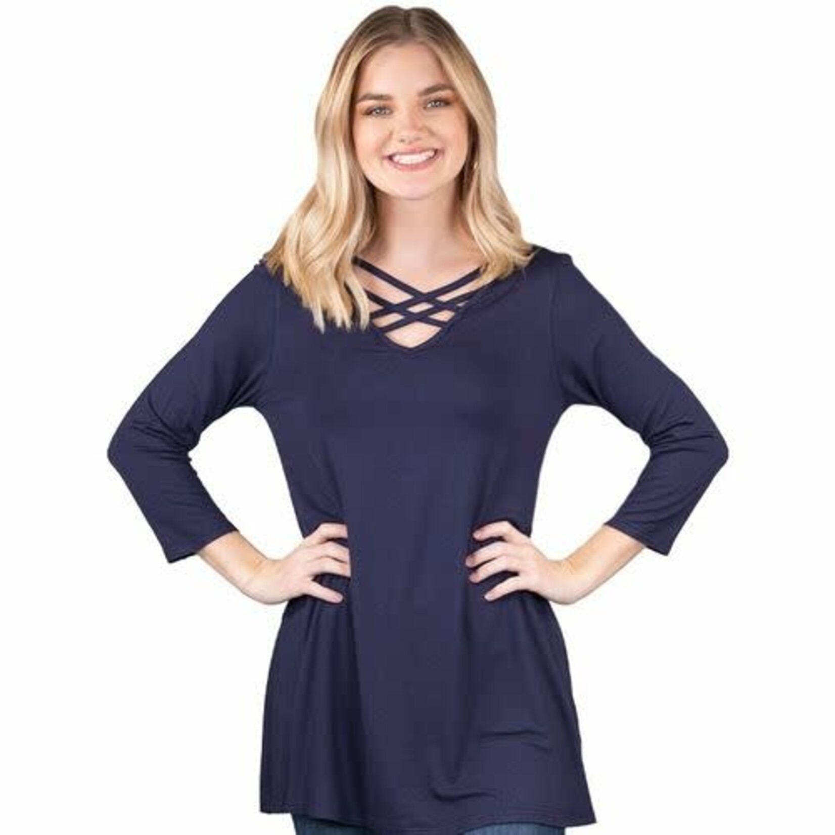 Simply Southern SS Cross Neck Tunics