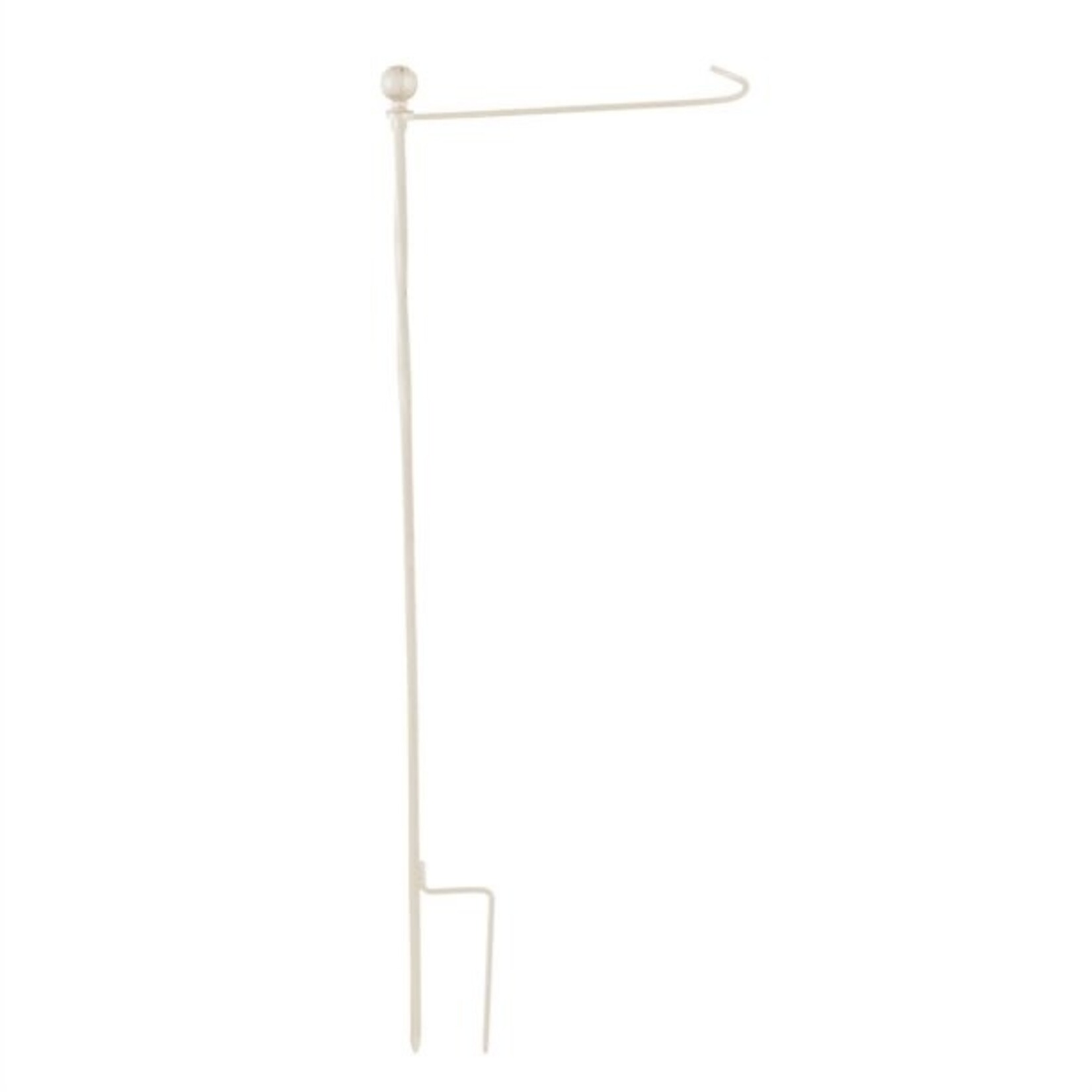 Evergreen Finial Garden Flag Stand, Brushed Ivory