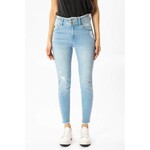 Kancan Kancan Light Wash Double Button Waist Skinny Jeans 7317L