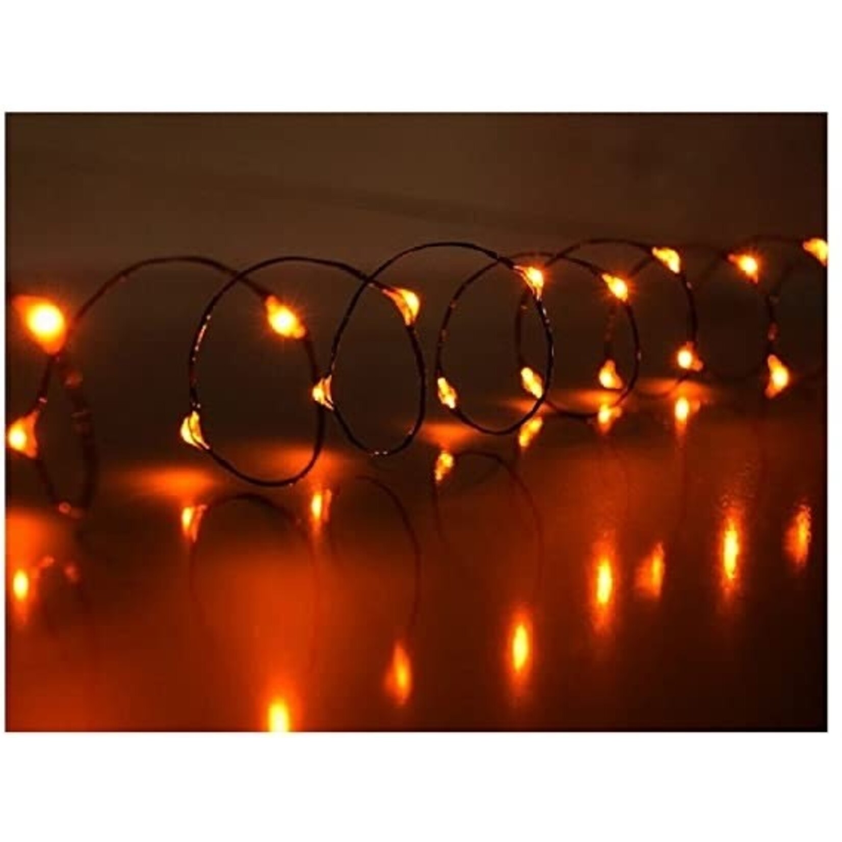 Everlasting Glow 10ft. Orange Light, Black Wire Light String