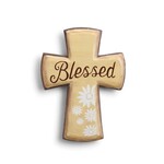 Demdaco Blessed Cross Wooden Magnetic Token