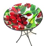 Evergreen Hummingbird Glass Bird Bath w/Stand