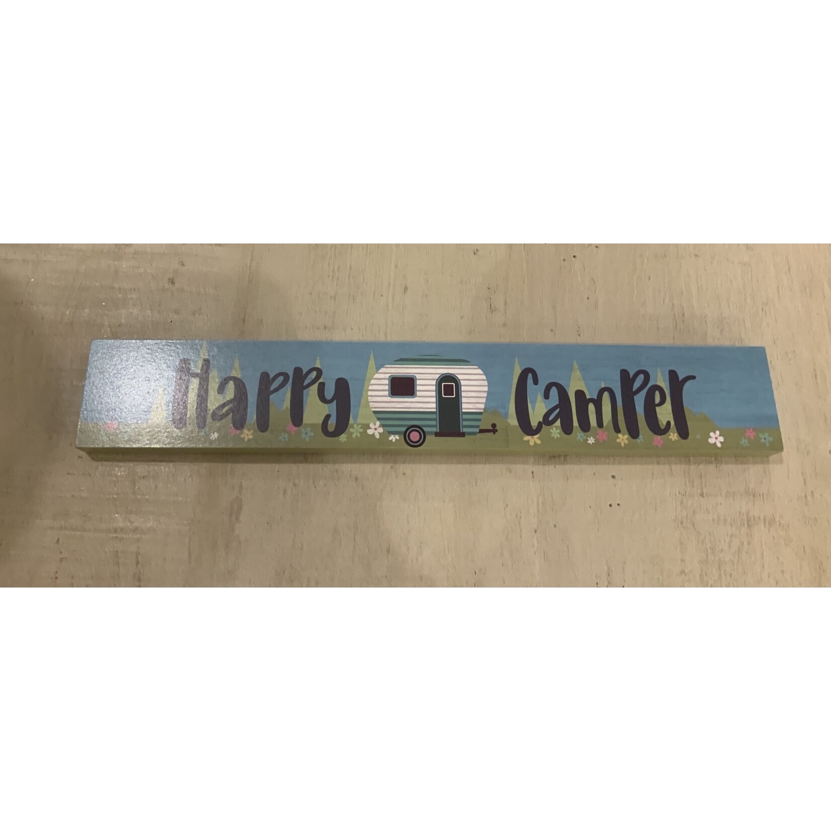 Spoontiques Happy Camper Long Wood Sign