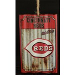 Evergreen Cincinnati Reds Metal Corrugated Ornament