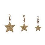 Evergreen Wooden Ornament Gold Stars