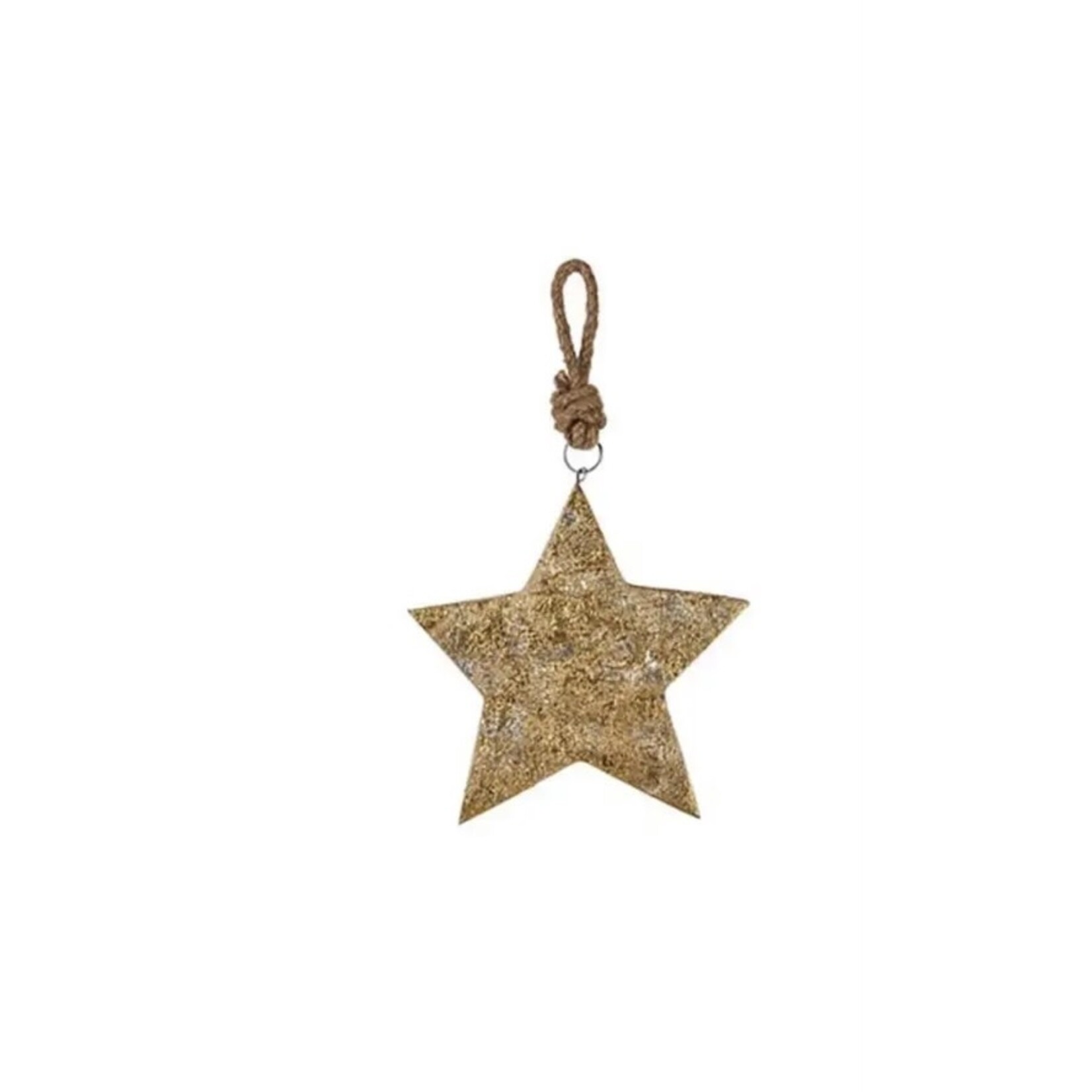 Evergreen Wooden Ornament Gold Stars