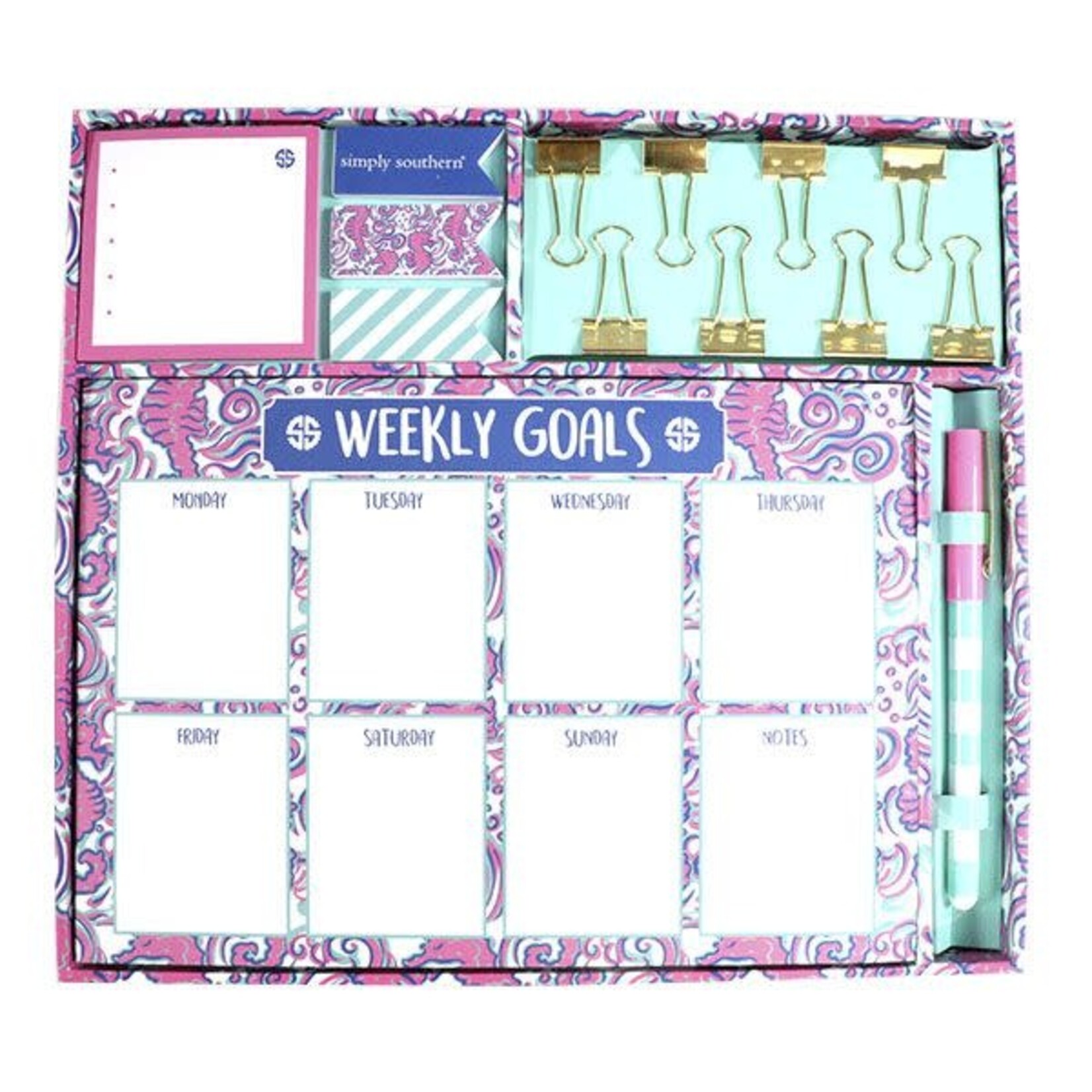 Simply Southern Weekly Planning Gift Set Seahorse