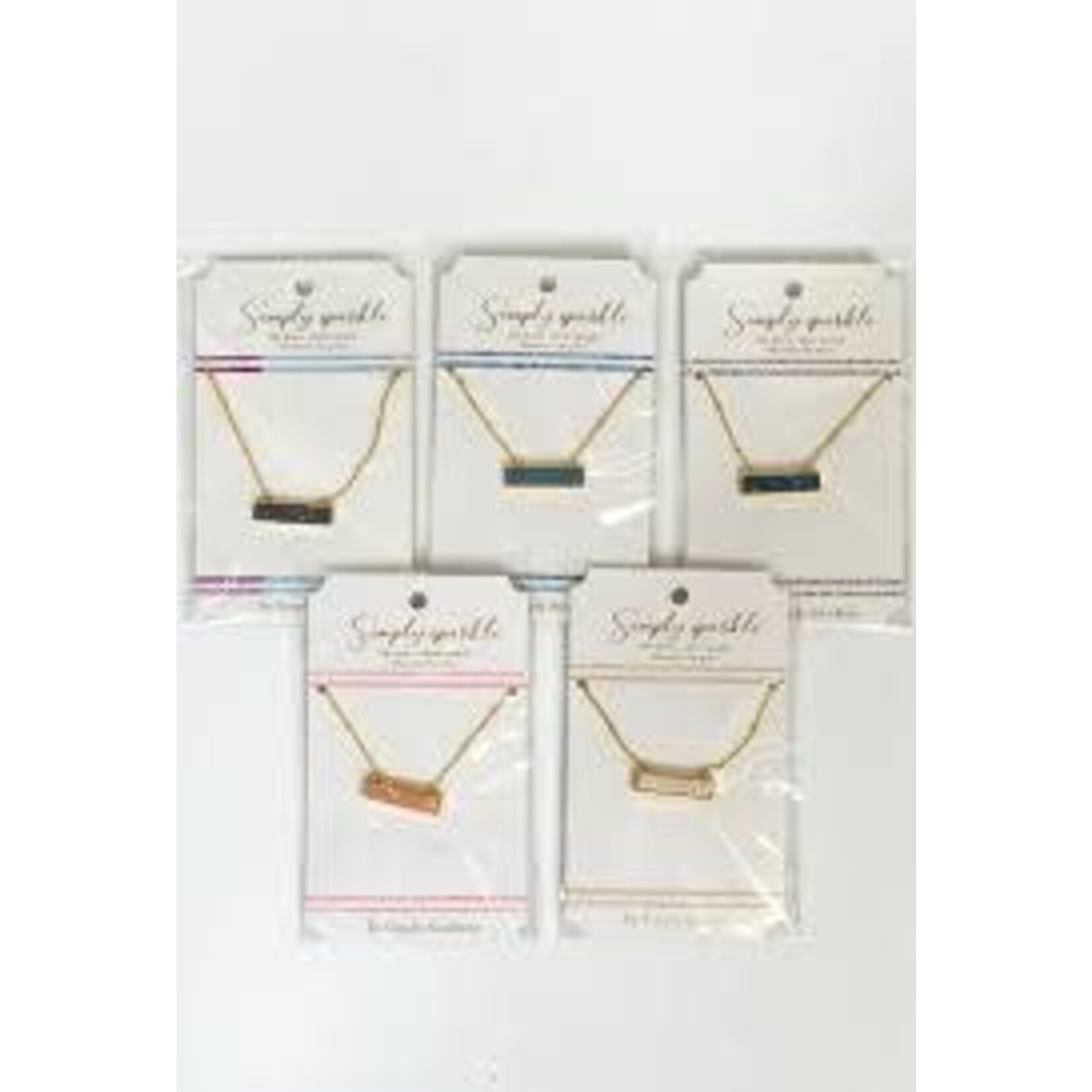 Simply Southern Sparkle Rectangle Necklaces Blue-Purple