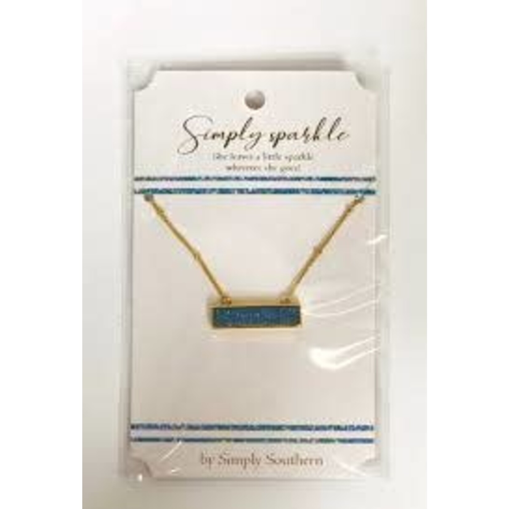 Simply Southern Sparkle Rectangle Necklaces Blue-Purple
