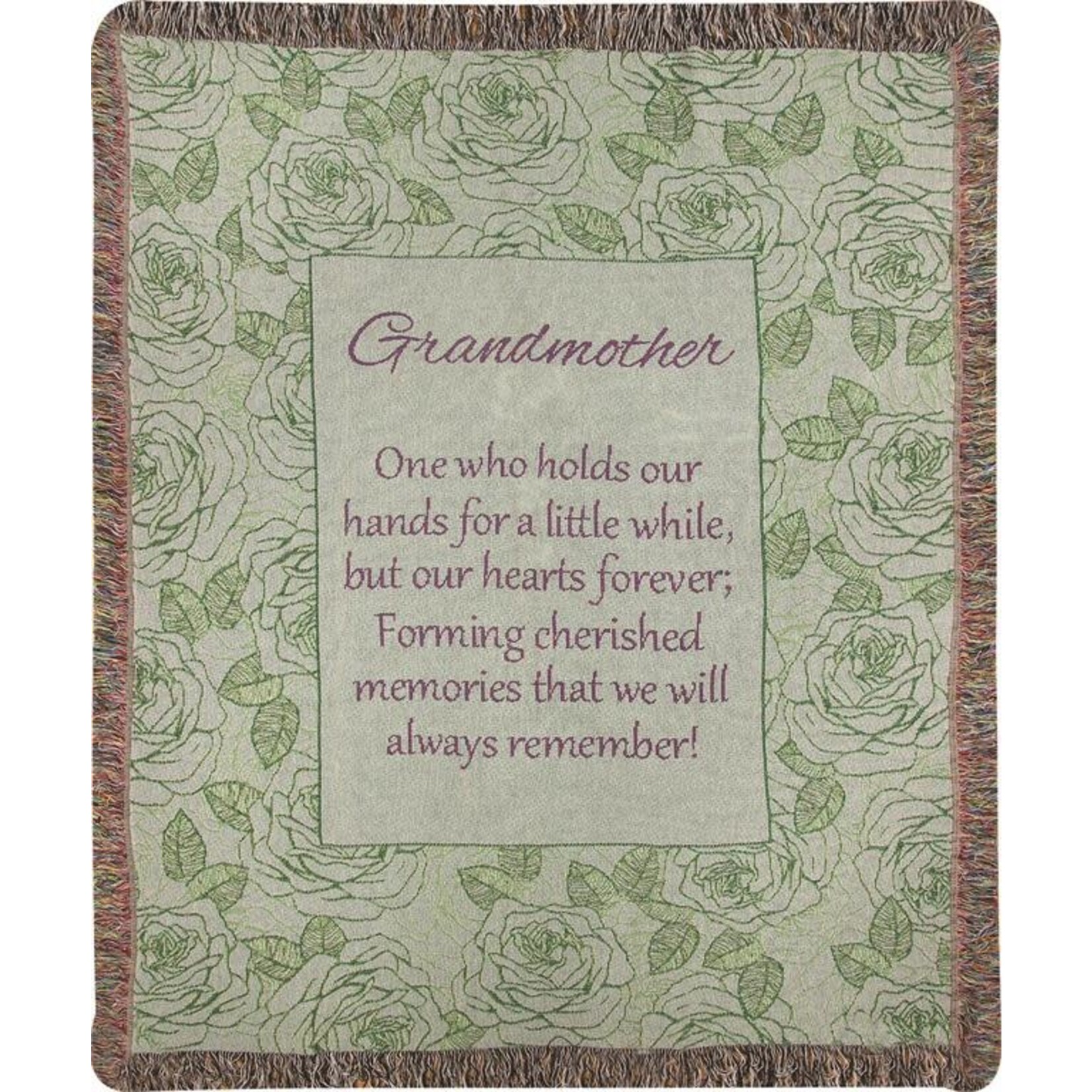 Manual Grandmother, Holds Our Hands Tapestry Throw