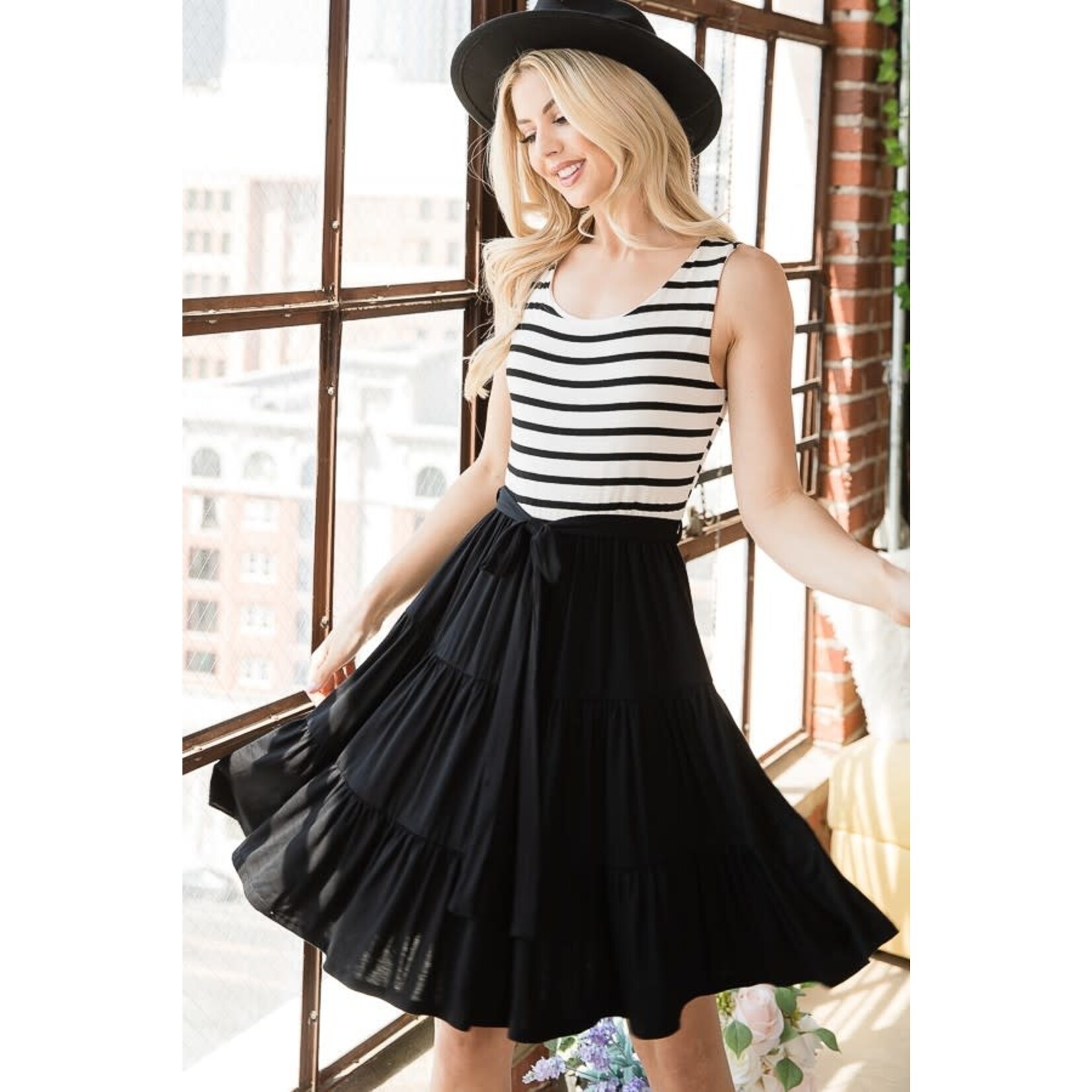 Lovely Melody Stripe Top Dress