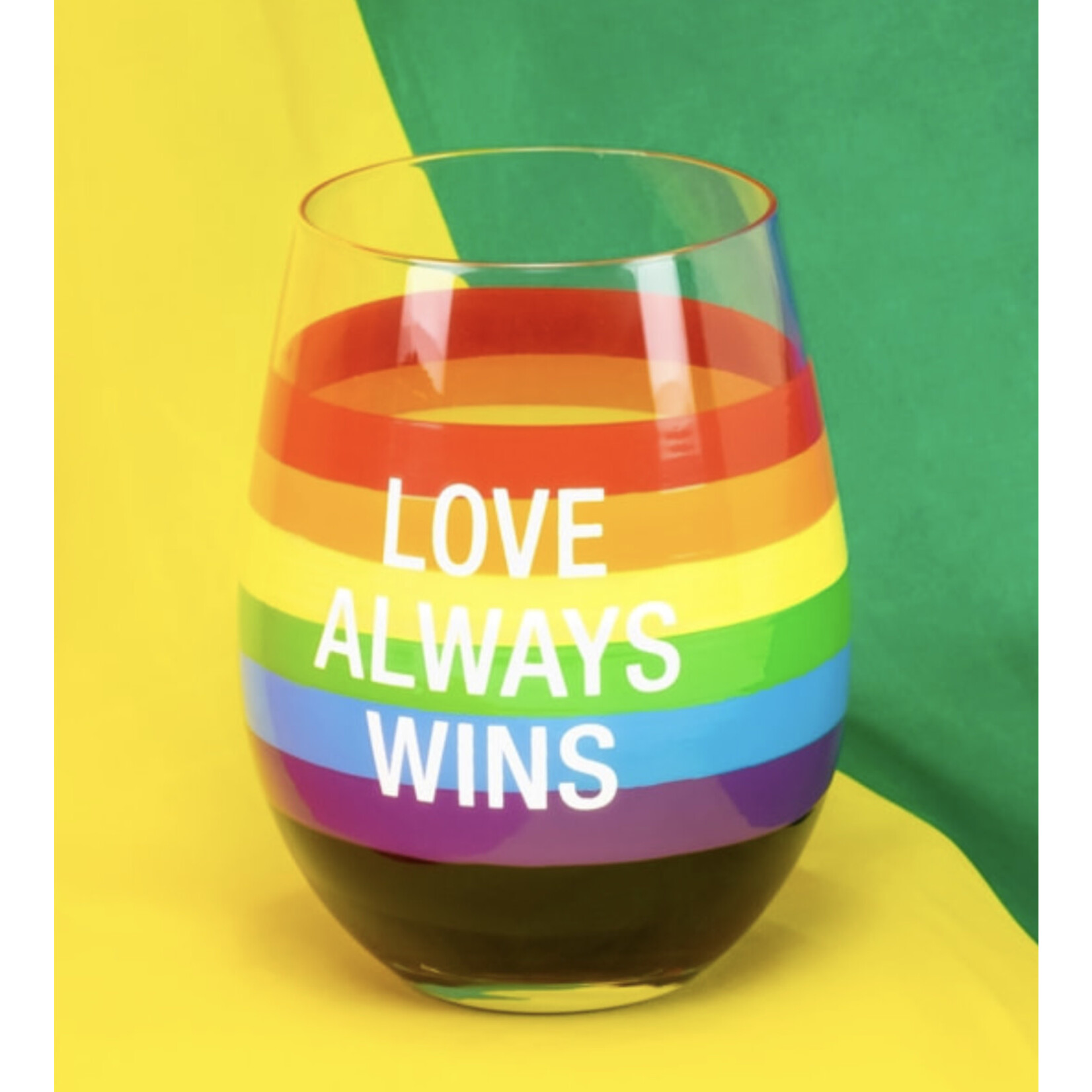 About Face Designs Love Always Wins Wine Glass