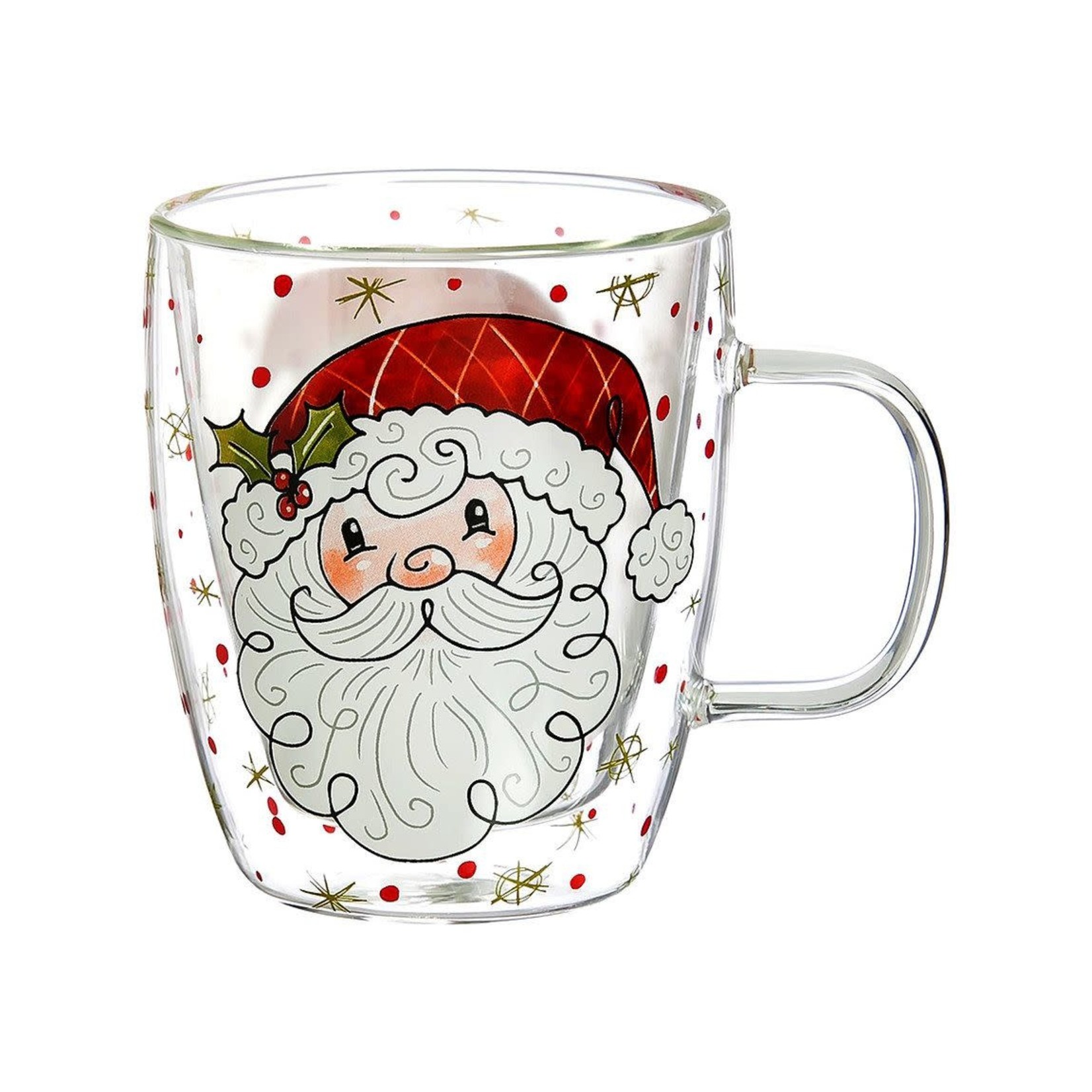 Cypress Santa Glass Coffee Cup
