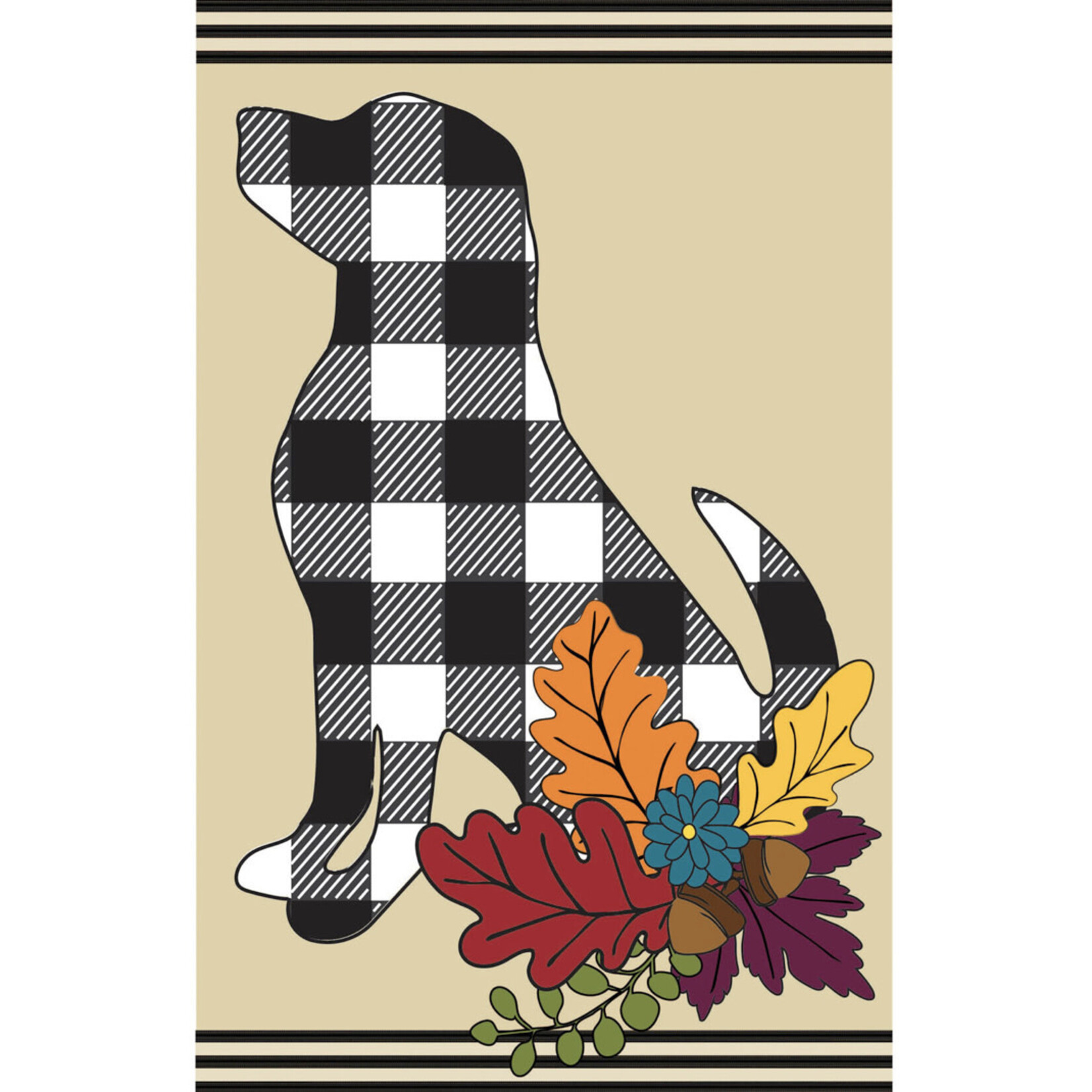 Evergreen Fall Dog Silhouette Standard House Flag