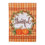 Evergreen Thankful in Plaid Garden Flag