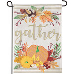 Evergreen Autumn Gather Burlap Garden Flag