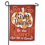 Evergreen Give Thanks to the Lord Garden Flag