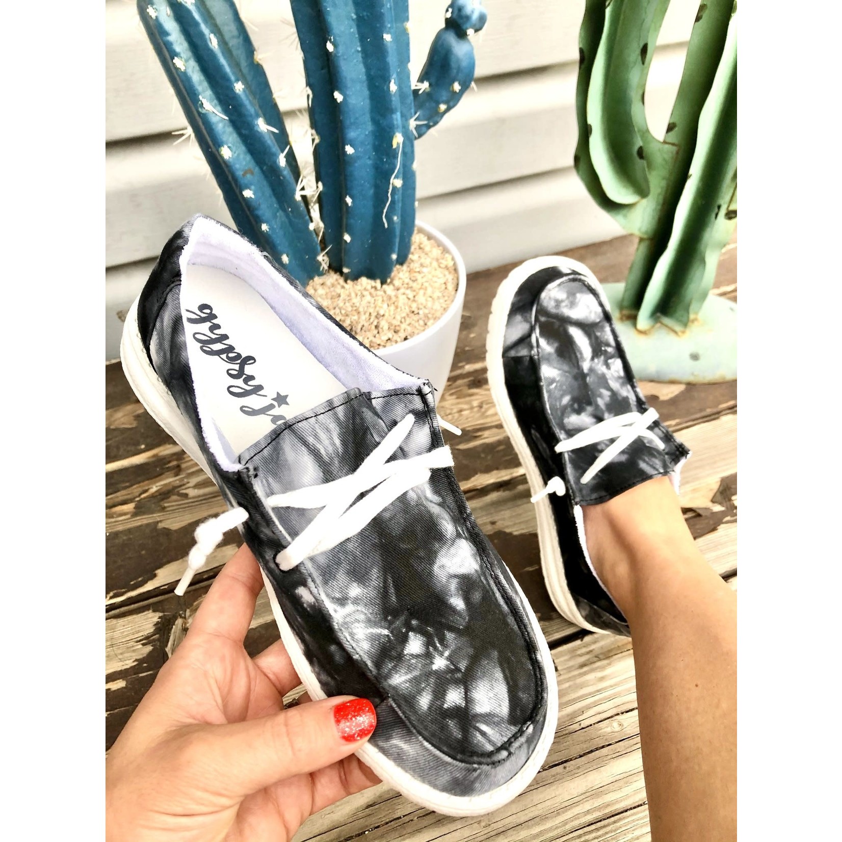 Gypsy Jazz Gypsy Jazz Streak Slip On Loafers Black Tie Dye Size 6