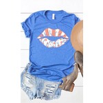 Kissed Apparel Stars & Stripes Lips Graphic Tee