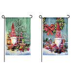 Evergreen Christmas Gnomes Garden Flag