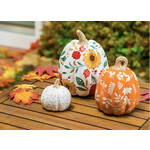 Evergreen Autumn Blooms Ceramic Pumpkin