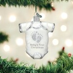 Old World Christmas Old World Christmas White Baby Onesie Ornament