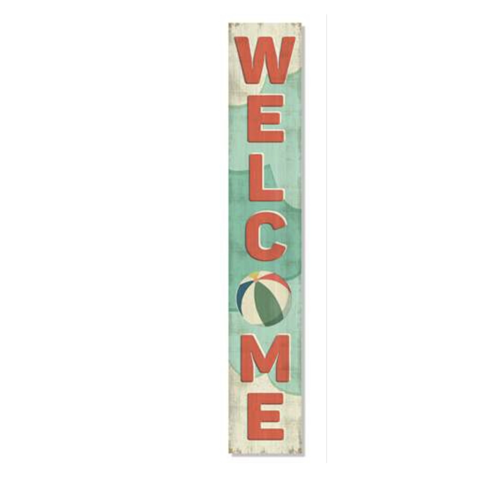 My Word! Welcome Beach Ball Porch Board Sign