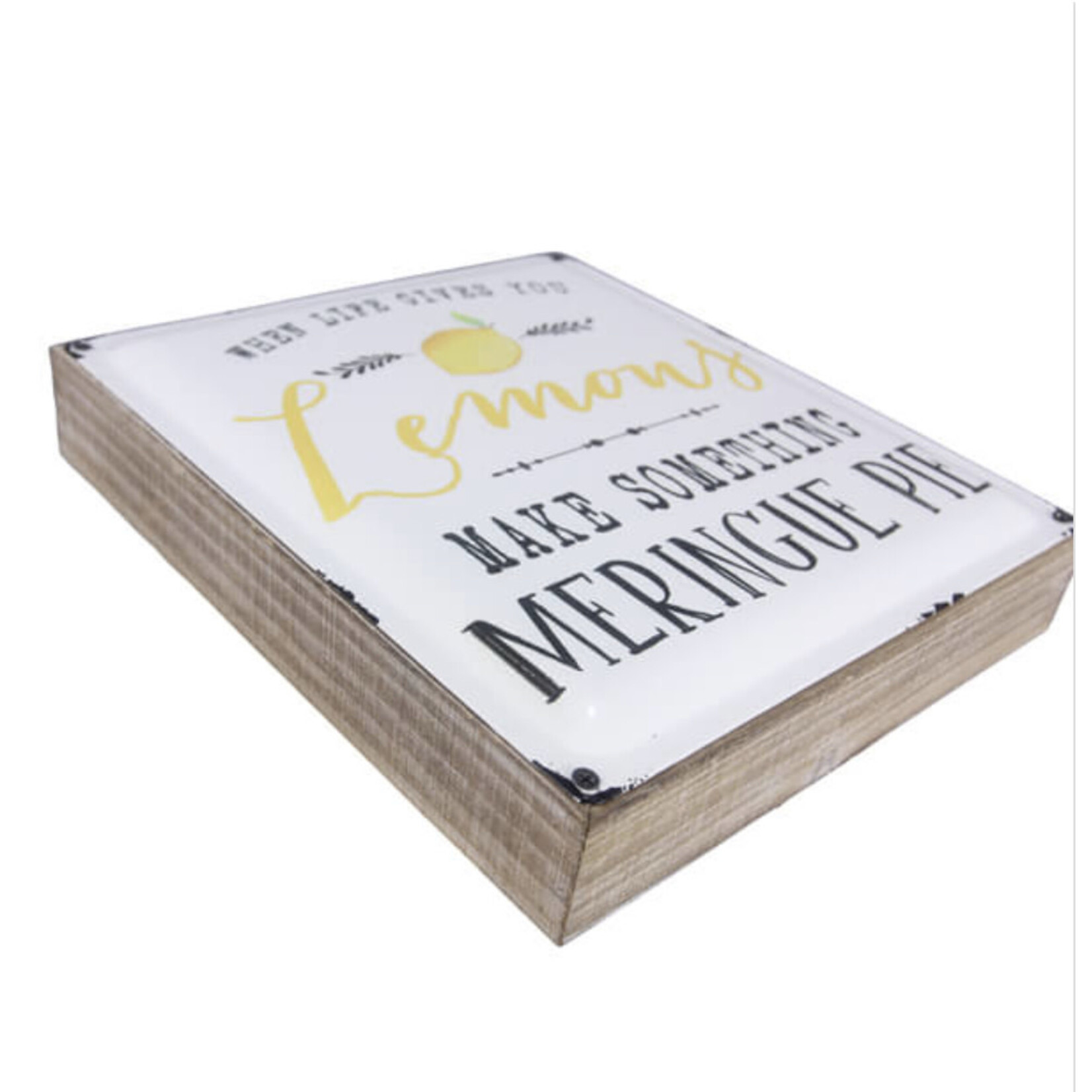 Youngs Wood/Enamel Lemon Box Sign